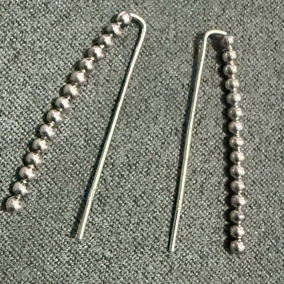 STERLING SILVER BALL DROP EARRINGS – MINIMALIST HOOK STYLE FOR WOMEN - Picture 9 of 17